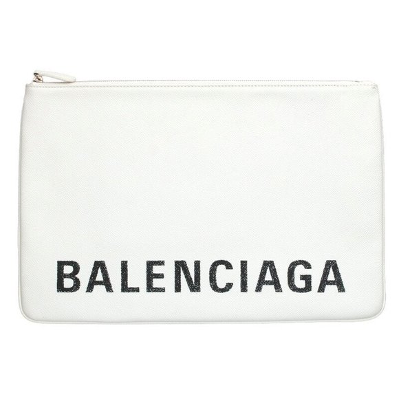 Balenciaga clutch white Leather bag - Picture 1 of 4